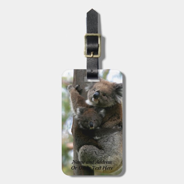Etiqueta De Bagagem Mamãe e Baby Koala (Frente Vertical)