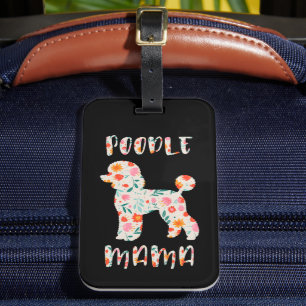 Etiqueta De Bagagem Mamãe Poodle Floral Amante de Cachorro