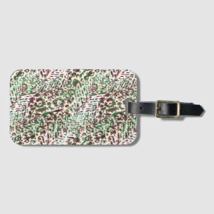 Etiqueta De Bagagem Manchado, leopardo, tropical, palma, folhas,