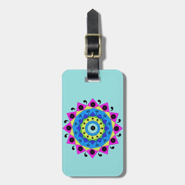 Etiqueta De Bagagem Mandala (Frente Vertical)