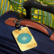 Mandala azul dourado em Fundo de Ouro Macio