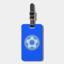 Mandala Azul Rosa sobre Fundo Azul