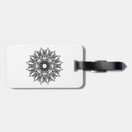Etiqueta De Bagagem Mandala dentelle géométrique blanc cassé
