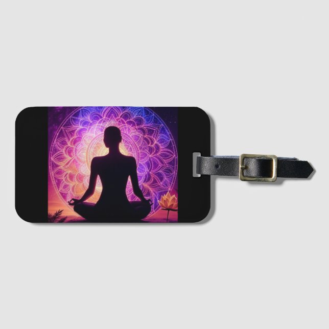 Etiqueta De Bagagem Mandala Meditativo (Frente Horizontal)