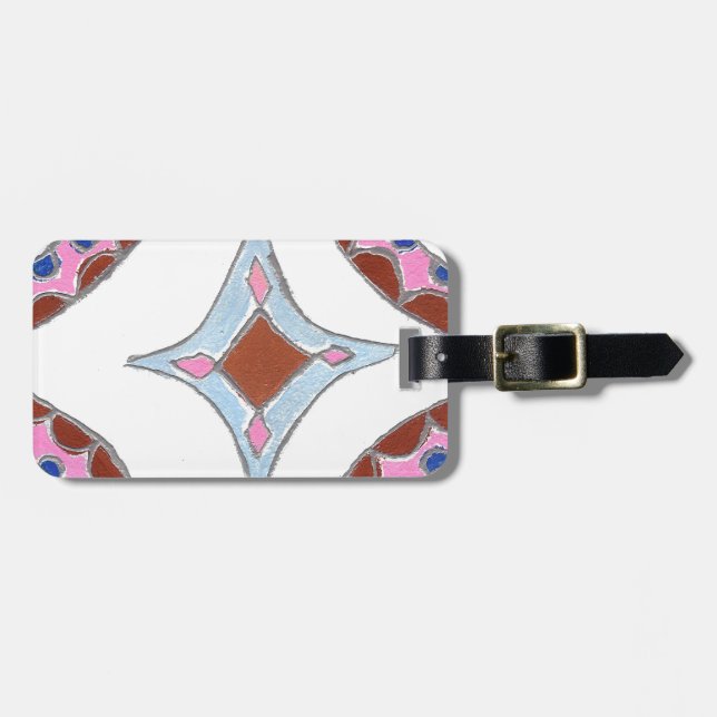 Etiqueta De Bagagem Mandala Oil Painting Impressão (Frente Horizontal)