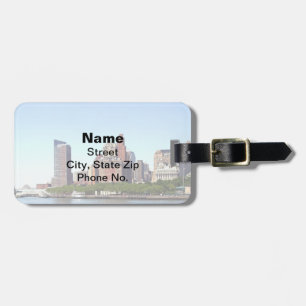 Etiqueta De Bagagem Manhattan NY - Linha Skyline de Manhattan em um Di