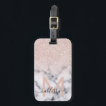 Etiqueta De Bagagem Mânre de Mármore Dourado brilhante Rosa<br><div class="desc">Este padrão elegante e feminino é perfeito para a mulher moderna. Ele apresenta brilho rosa dourado cintilante impresso por cima de um preto e com padrão de mármore no estilo de um gradiente ombre. É a moda, legal, chica, luxo e na moda. ***NOTA DE DESIGN IMPORTANTE: Para qualquer solicitação de...</div>