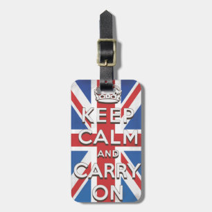 Etiqueta De Bagagem Mantenha a Calma e Continue British Flag