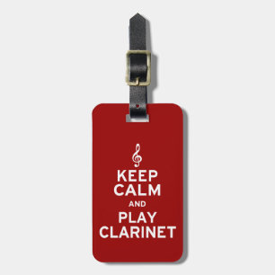 Etiqueta De Bagagem Mantenha o clarinete da calma e do jogo