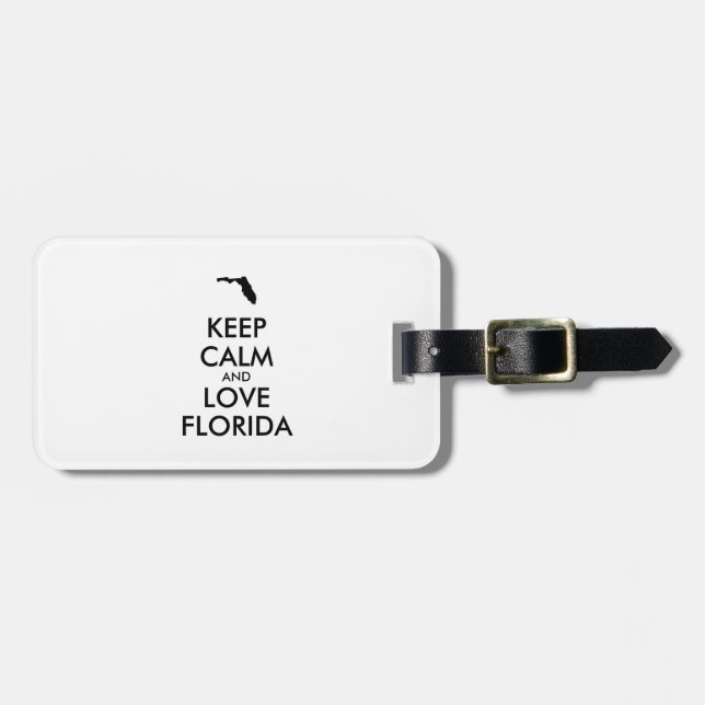 Etiqueta De Bagagem MANTER CALM e AMAR FLORIDA personalizável (Frente Horizontal)