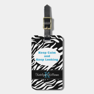 Etiqueta De Bagagem Manter Calma Continuar Olhando Zebra Imprimir Etiq