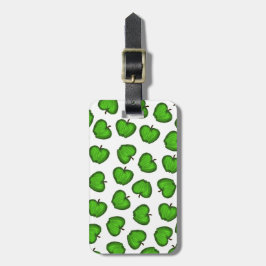 Etiqueta De Bagagem Mão bonito teste padrão frutado verde tirado das
