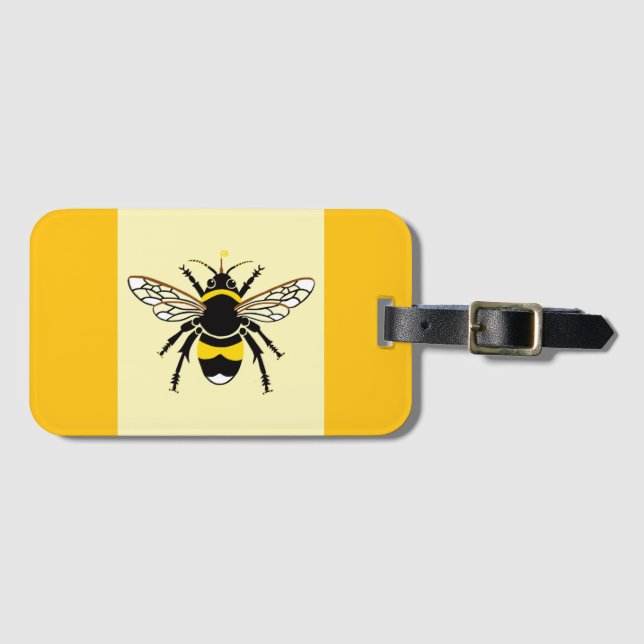 Etiqueta De Bagagem Mão branca desenhada - BEE - Conservação - Amarelo (Frente Horizontal)