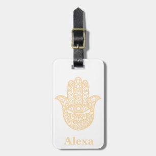 Etiqueta De Bagagem Mão de Hamsa da sorte de Cute Personalizada