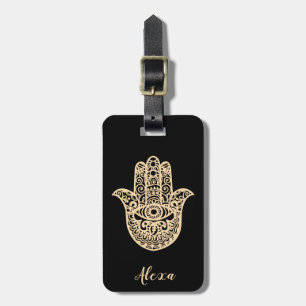 Etiqueta De Bagagem Mão-de-hamsa de sorte branca personalizada
