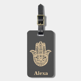 Etiqueta De Bagagem Mão de Hamsa fofa personalizada