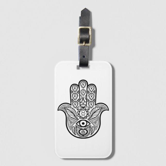 Etiqueta De Bagagem Mão inspirada de Hamsa (Frente Vertical)