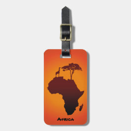 Etiqueta De Bagagem Mapa africano do safari - Tag da bagagem