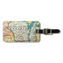 Mapa Antigo de Wisconsin Cartografia Retro Vintage