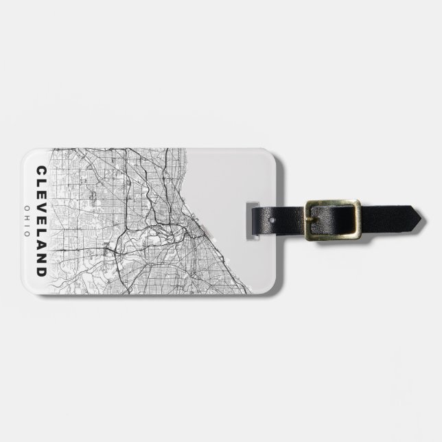 Etiqueta De Bagagem Mapa Cleveland (Frente Horizontal)