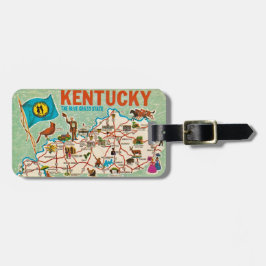 Etiqueta De Bagagem Mapa Colorido Vintage de Kentucky