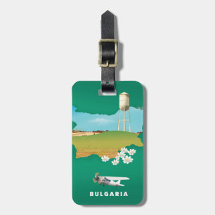 Etiqueta De Bagagem Mapa da Bulgária impressão de viagem