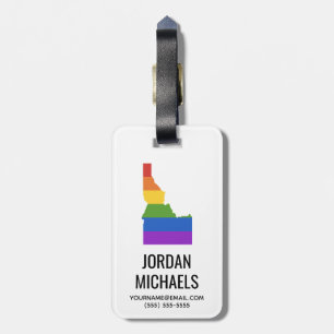Etiqueta De Bagagem Mapa de Gay dos EUA  Estado de Idaho