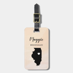 Etiqueta de Bagagem Mapa de Illinois, Boas-Vindas