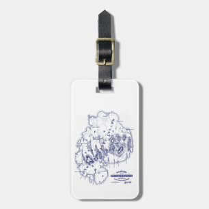 Etiqueta De Bagagem Mapa de MN da Ilha do Deserto do Monte Estilizado