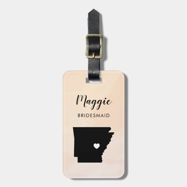 Etiqueta de Bagagem Mapa do Arkansas para Boas-Vin (Frente Vertical)