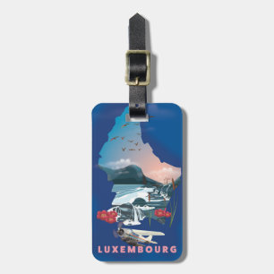 Etiqueta De Bagagem Mapa do Luxemburgo ilustra o poster de viagens.