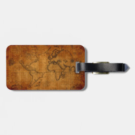 Etiqueta De Bagagem Mapa do mundo antigo