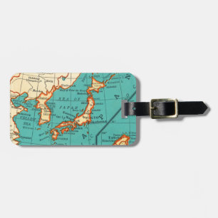 Etiqueta De Bagagem Mapa do vintage do Tag da bagagem de JAPÃO