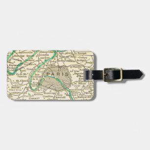 Etiqueta De Bagagem Mapa do vintage do Tag da bagagem de PARIS