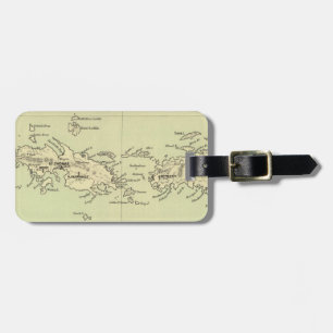 Etiqueta De Bagagem Mapa do vintage dos Virgin Islands (1853)