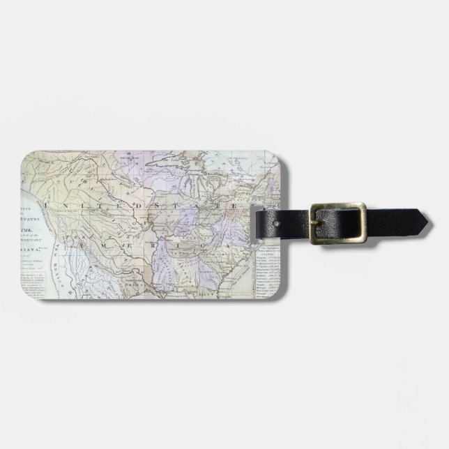 Etiqueta De Bagagem MAPA dos ESTADOS UNIDOS, c1812 (Frente Horizontal)
