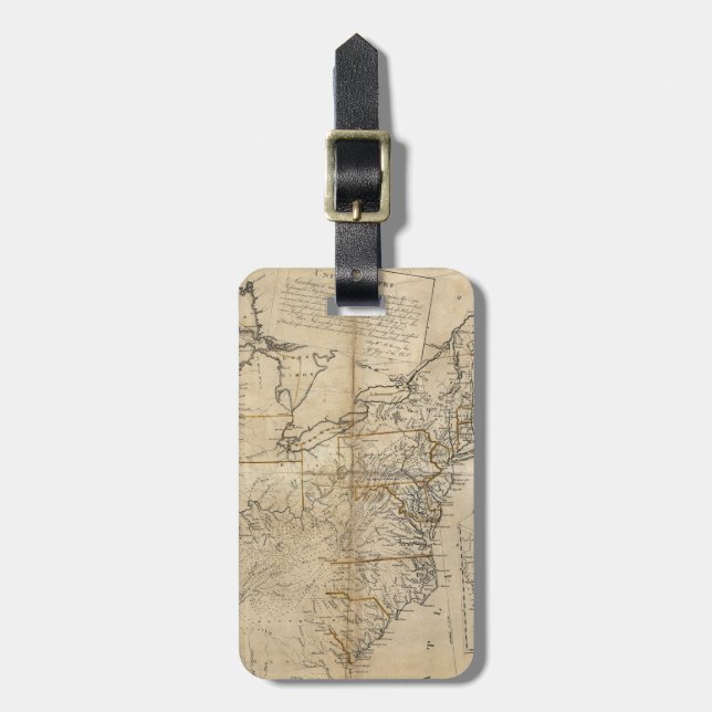 ETIQUETA DE BAGAGEM MAPA: EUA, 1783 (Frente Vertical)
