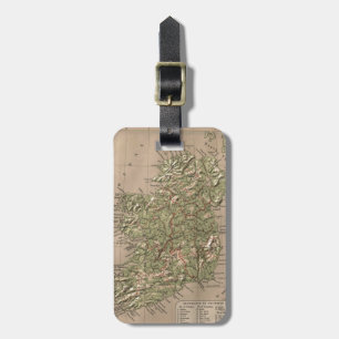 Etiqueta De Bagagem Mapa físico do vintage de Ireland (1880)