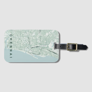 Etiqueta De Bagagem Mapa Minimalista da Cidade de Chennai Índia