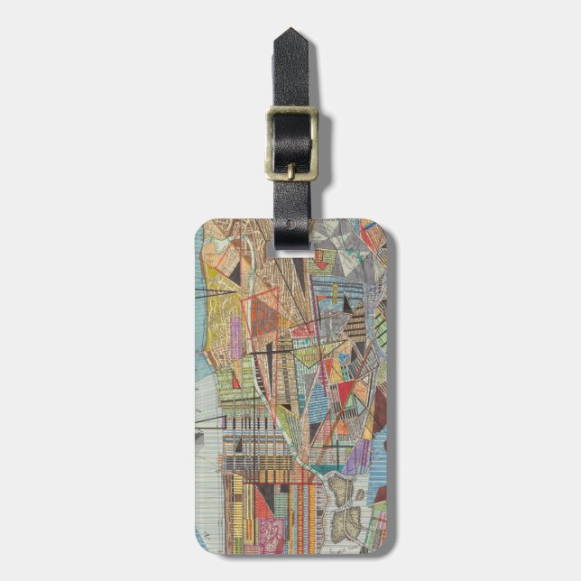 Etiqueta De Bagagem Mapa Moderno de Nova Iorque I (Frente Vertical)