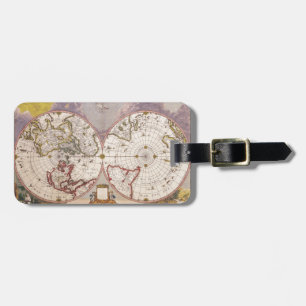 Etiqueta De Bagagem Mapa Mundial Antiquado