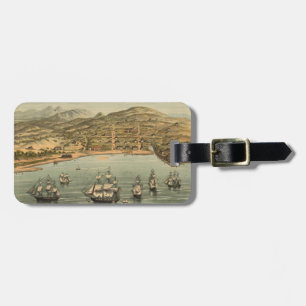 Etiqueta De Bagagem Mapa pictórico do vintage de San Francisco (1884)