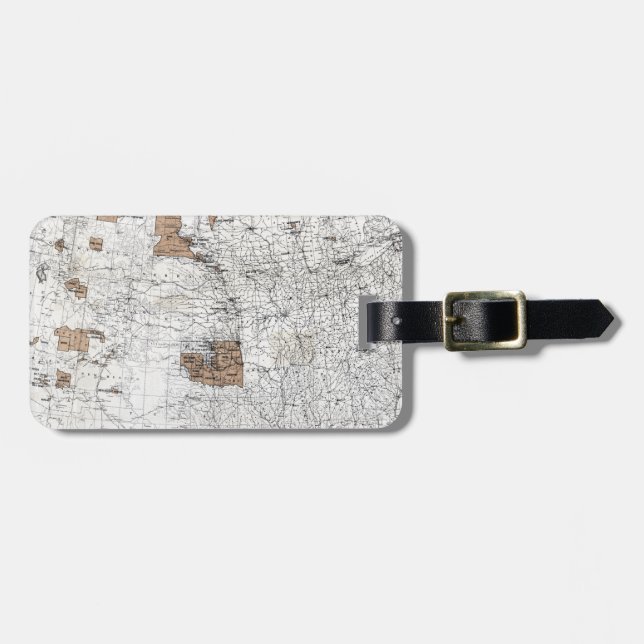 ETIQUETA DE BAGAGEM MAPA: RESERVAS, 1888 (Frente Horizontal)