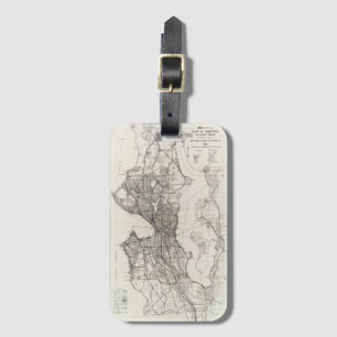 Etiqueta De Bagagem Mapa Vintage de Seattle Washington