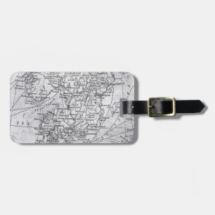 Etiqueta De Bagagem Mapa Vintage Dinamarca & Região Suecia