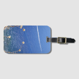 Etiqueta De Bagagem Mar Azul grego
