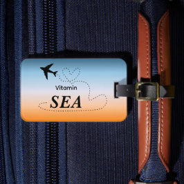 Etiqueta De Bagagem Mar do Vitamina Cor de Laranja de Verão
