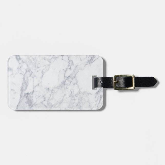 Etiqueta De Bagagem Marble Branco (Frente Horizontal)