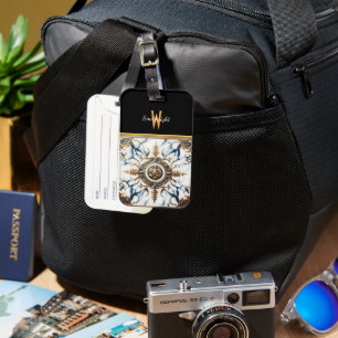 Etiqueta De Bagagem Marble Inlay Gilded