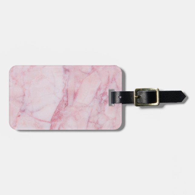Etiqueta De Bagagem Marble Rosa (Frente Horizontal)